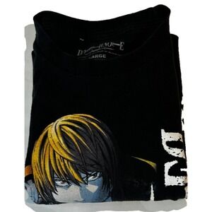 Death Note T-Shirt Large Cotton Japanese Anime‎ Manga Black with Color Graphics